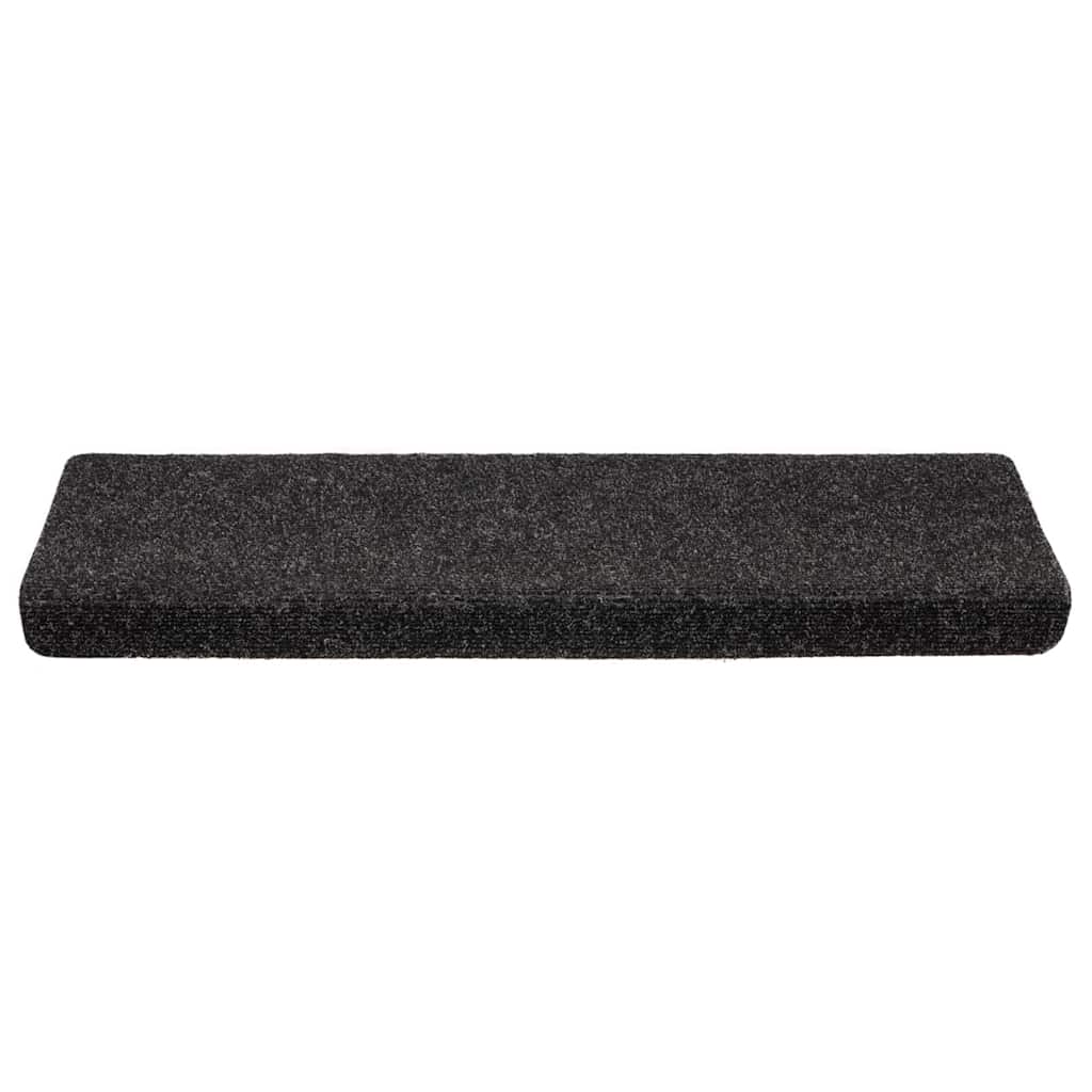Prostirke za stepenice samoljepljive 20 kom 65x21x4 cm crne pravokutne rubove