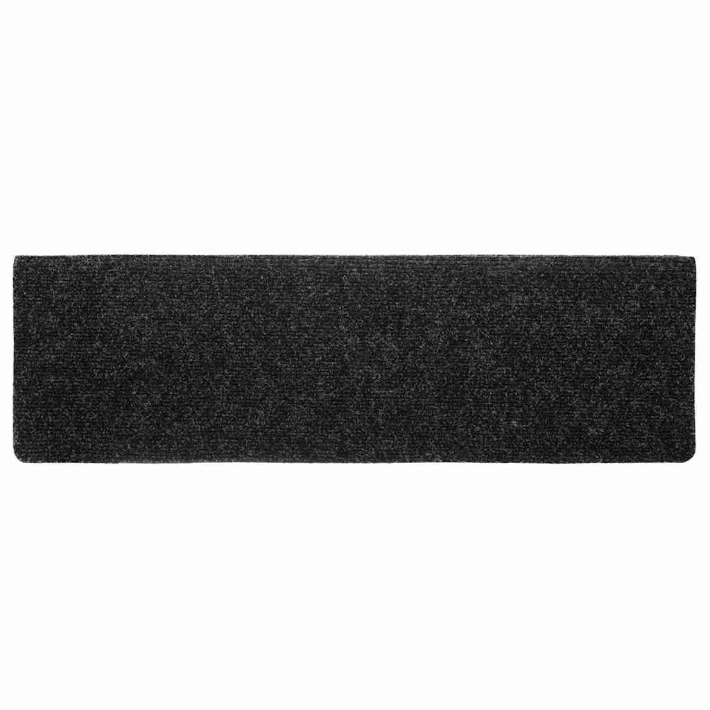 Prostirke za stepenice samoljepljive 20 kom 65x21x4 cm crne pravokutne rubove