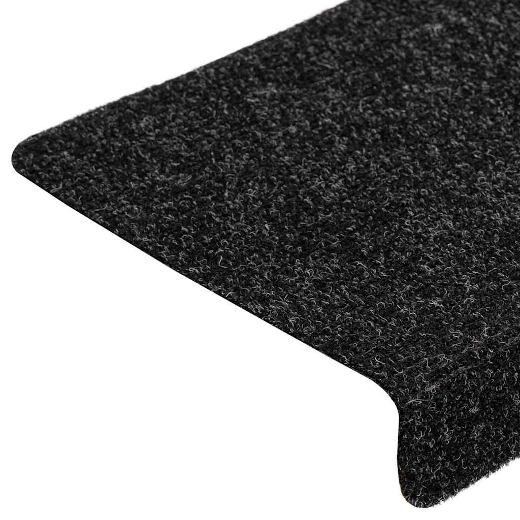 Prostirke za stepenice samoljepljive 20 kom 65x21x4 cm crne pravokutne rubove
