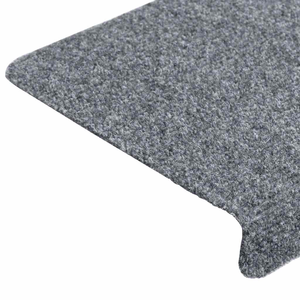Prostirke za stepenice samoljepljive 20 kom 65x21x4 cm svijetlo sive pravokutne rubove