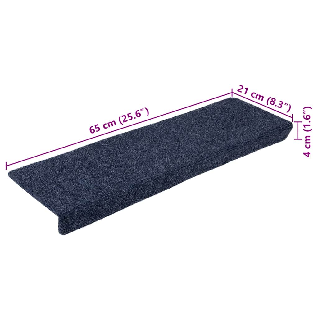 Prostirke za stepenice samoljepljive 20 kom 65x21x4 cm antracit pravokutni rub