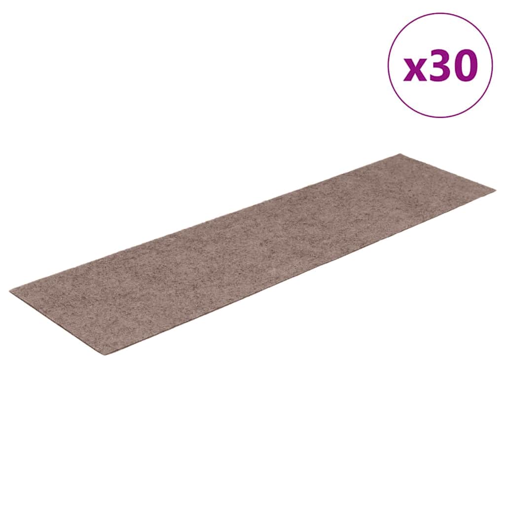Prostirke za stepenice samoljepljive 30 kom 76x20 cm svijetlosmeđe pravokutne