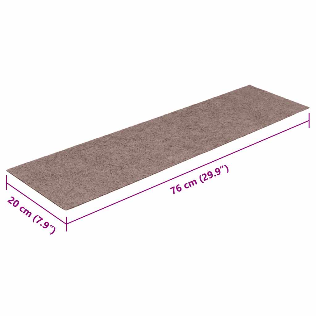 Prostirke za stepenice samoljepljive 30 kom 76x20 cm svijetlosmeđe pravokutne