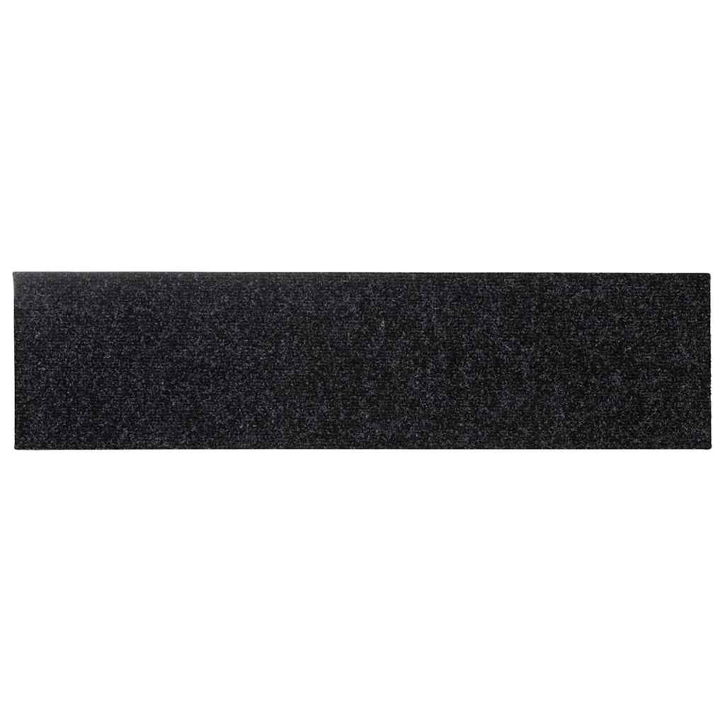 Prostirke za stepenice samoljepljive 30 kom 76x20 cm crne pravokutne