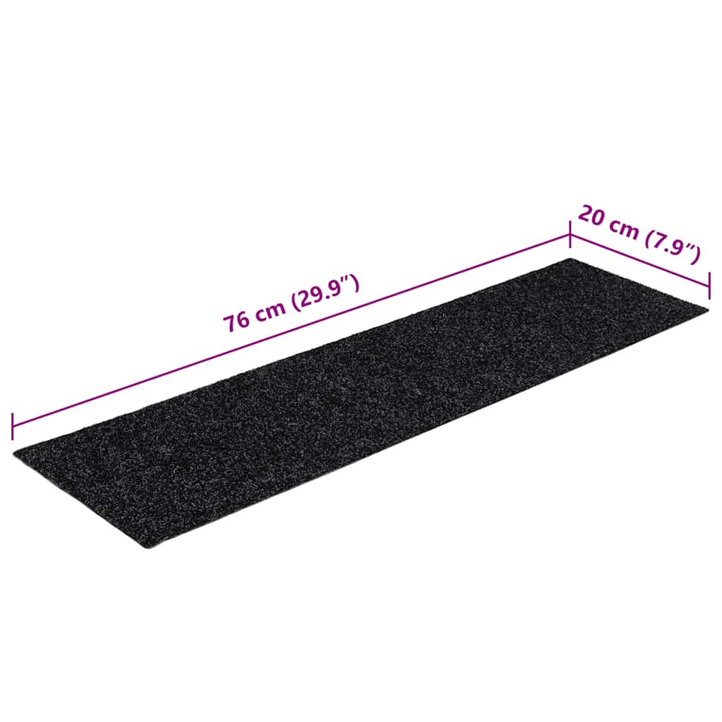 Prostirke za stepenice samoljepljive 30 kom 76x20 cm crne pravokutne