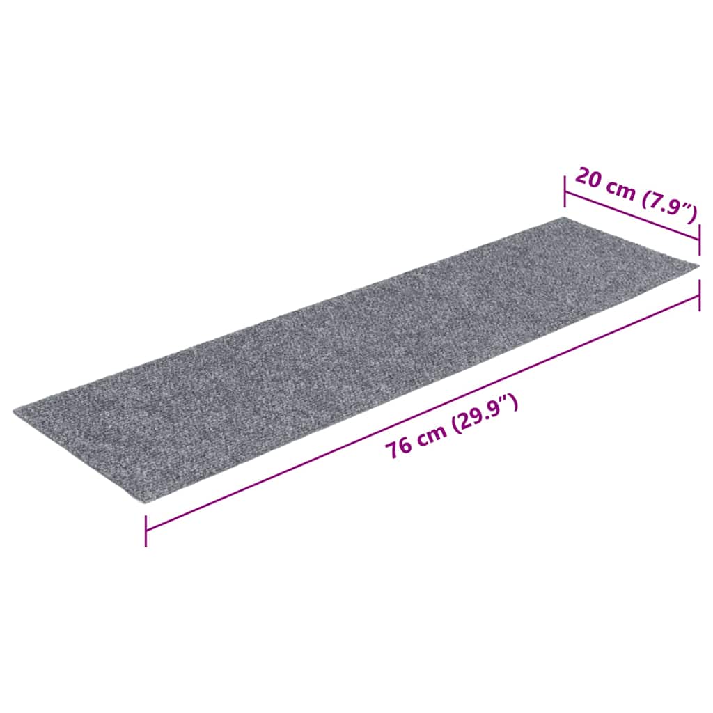 Prostirke za stepenice samoljepljive 30 kom 76x20 cm svijetlo sive pravokutne