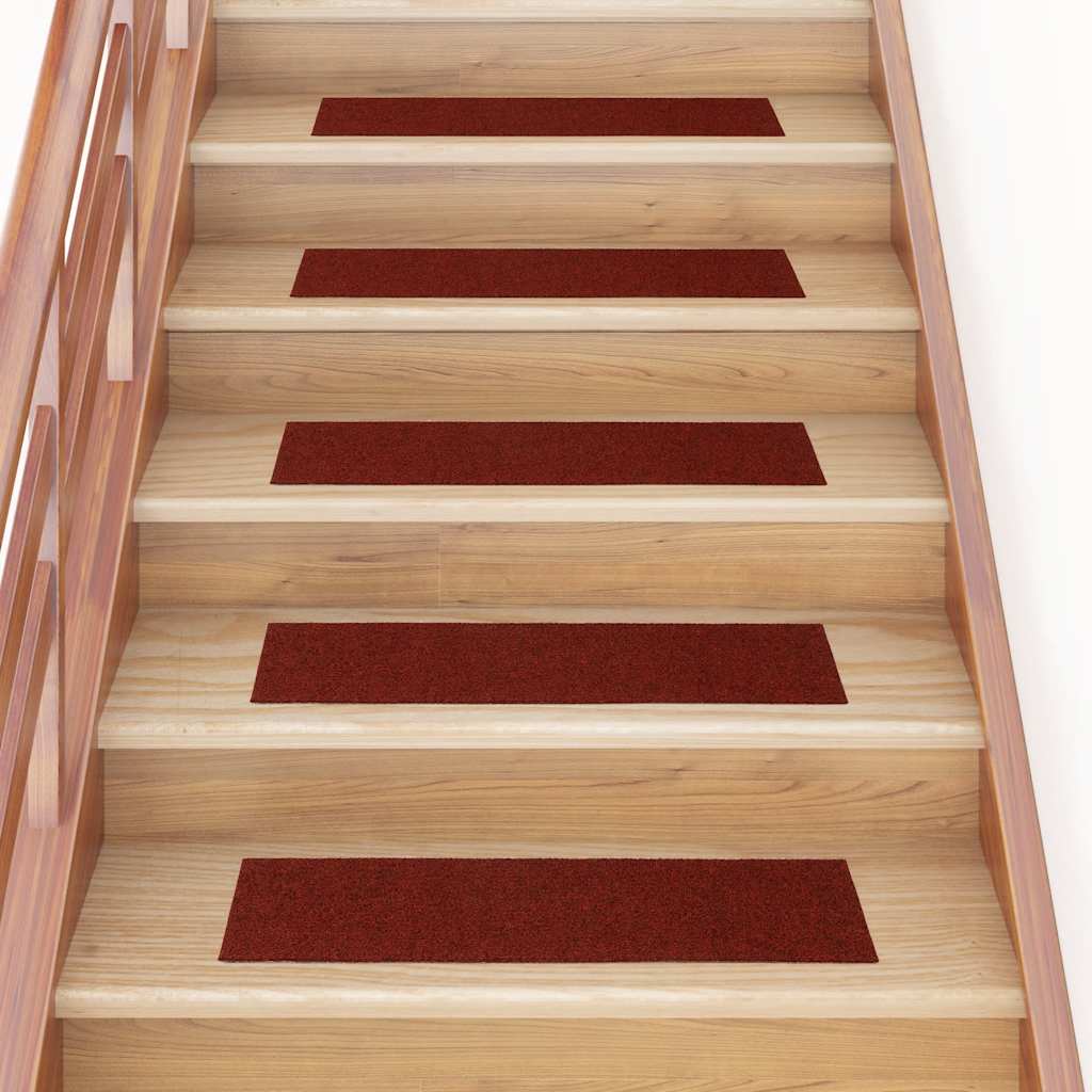 Prostirke za stepenice samoljepljive 30 kom 76x20 cm bordo crvene pravokutne
