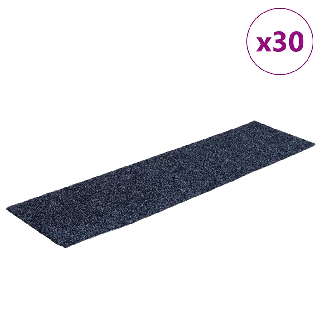 Prostirke za stepenice samoljepljive 30 kom 76x20 cm sivo plave pravokutne