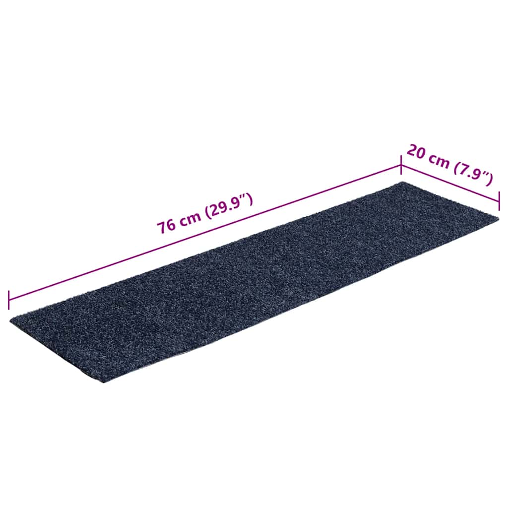 Prostirke za stepenice samoljepljive 30 kom 76x20 cm sivo plave pravokutne