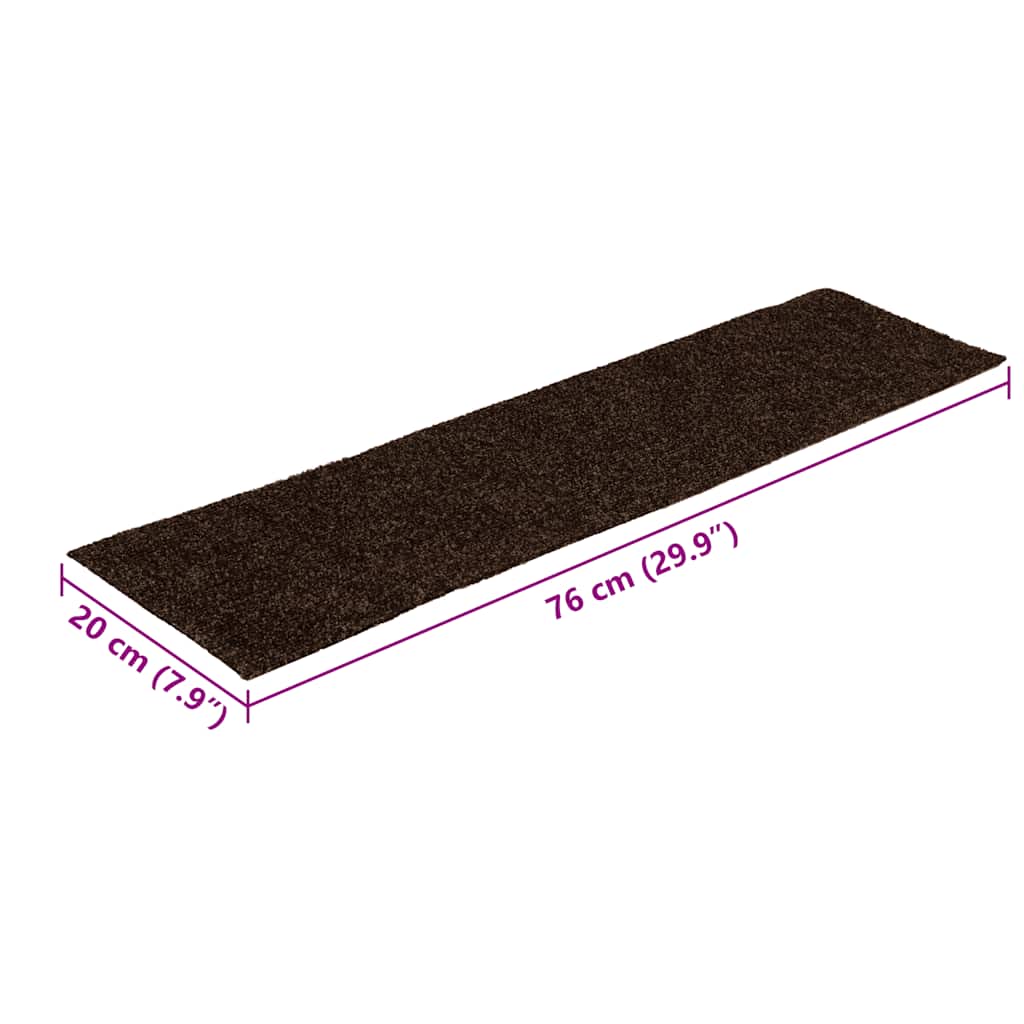 Prostirke za stepenice samoljepljive 30 kom 76x20 cm smeđe pravokutne