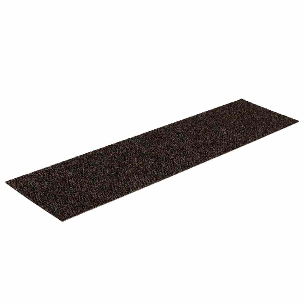 Prostirke za stepenice samoljepljive 30 kom 76x20 cm tamnosmeđe pravokutne