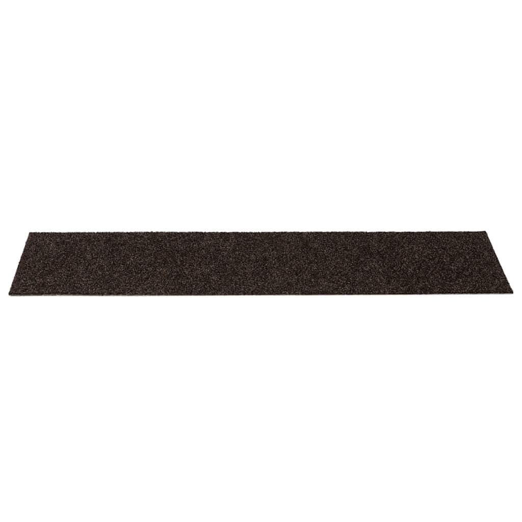 Prostirke za stepenice samoljepljive 30 kom 76x20 cm tamnosmeđe pravokutne