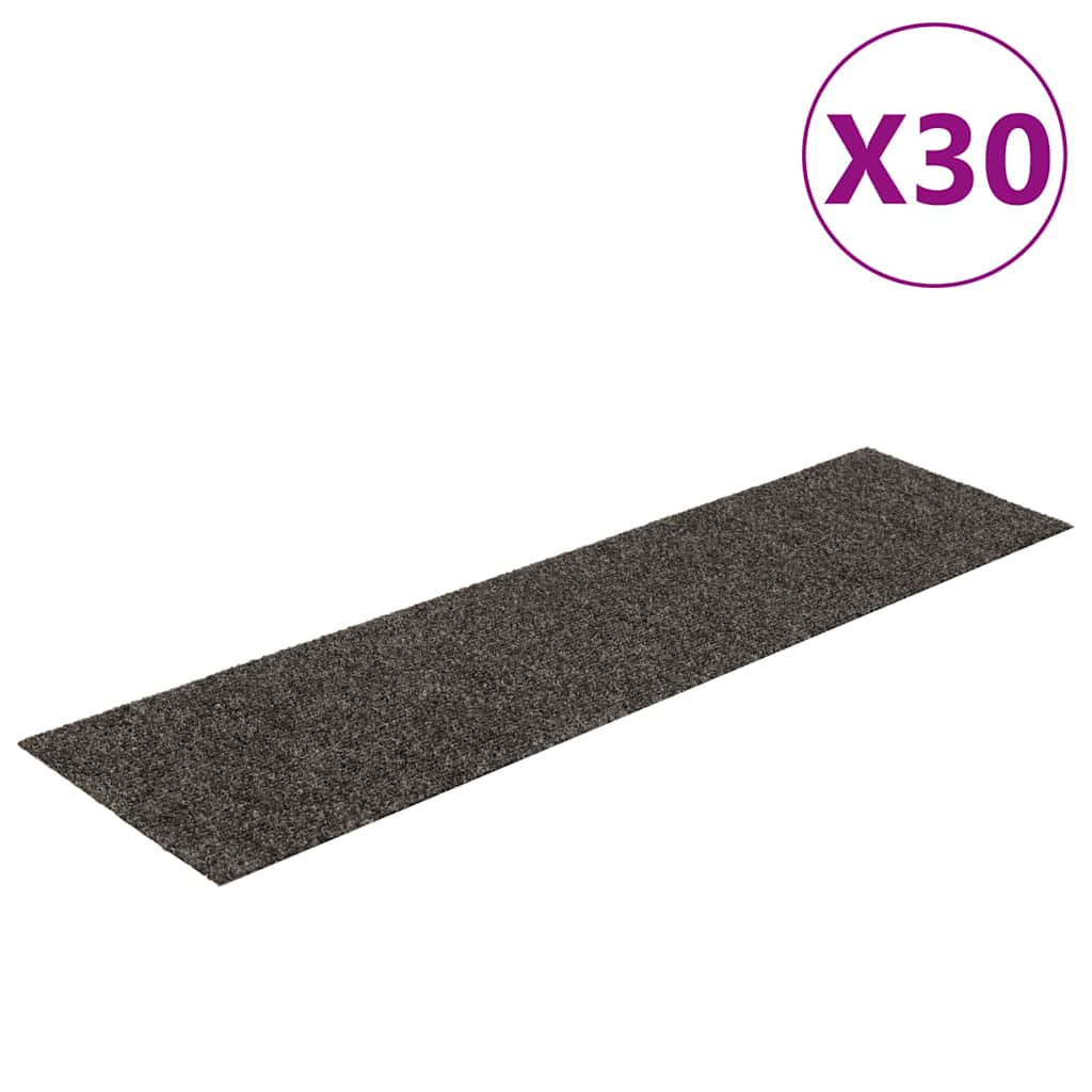 Prostirke za stepenice samoljepljive 30 kom 76x20 cm antracit pravokutne
