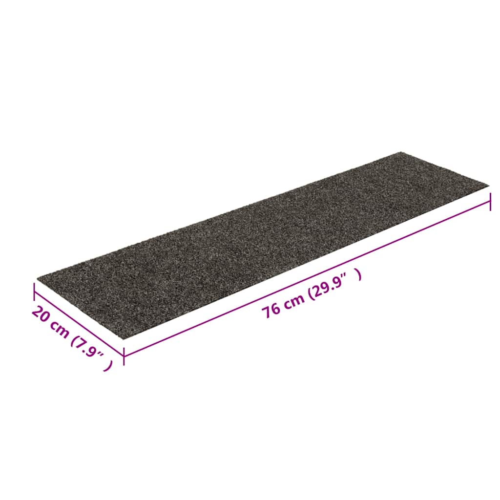 Prostirke za stepenice samoljepljive 30 kom 76x20 cm antracit pravokutne