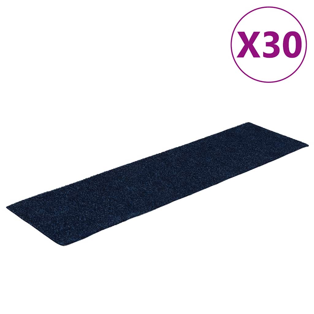 Prostirke za stepenice samoljepljive 30 kom 76x20 cm tamnoplave pravokutne