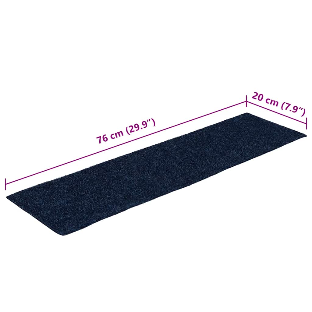 Prostirke za stepenice samoljepljive 30 kom 76x20 cm tamnoplave pravokutne