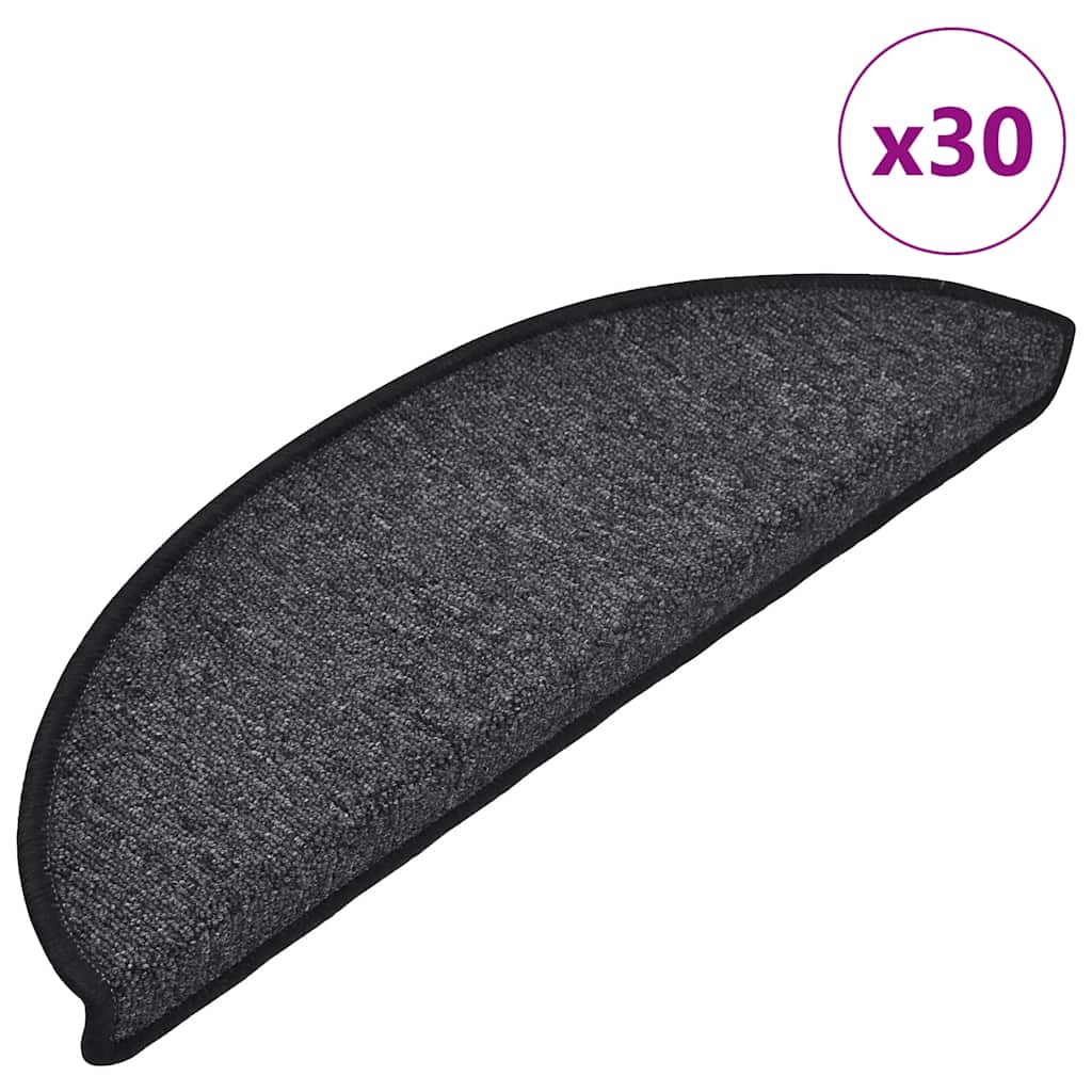 Prostirke za stepenice 30 kom 56x17x3 cm antracit poluokrugle
