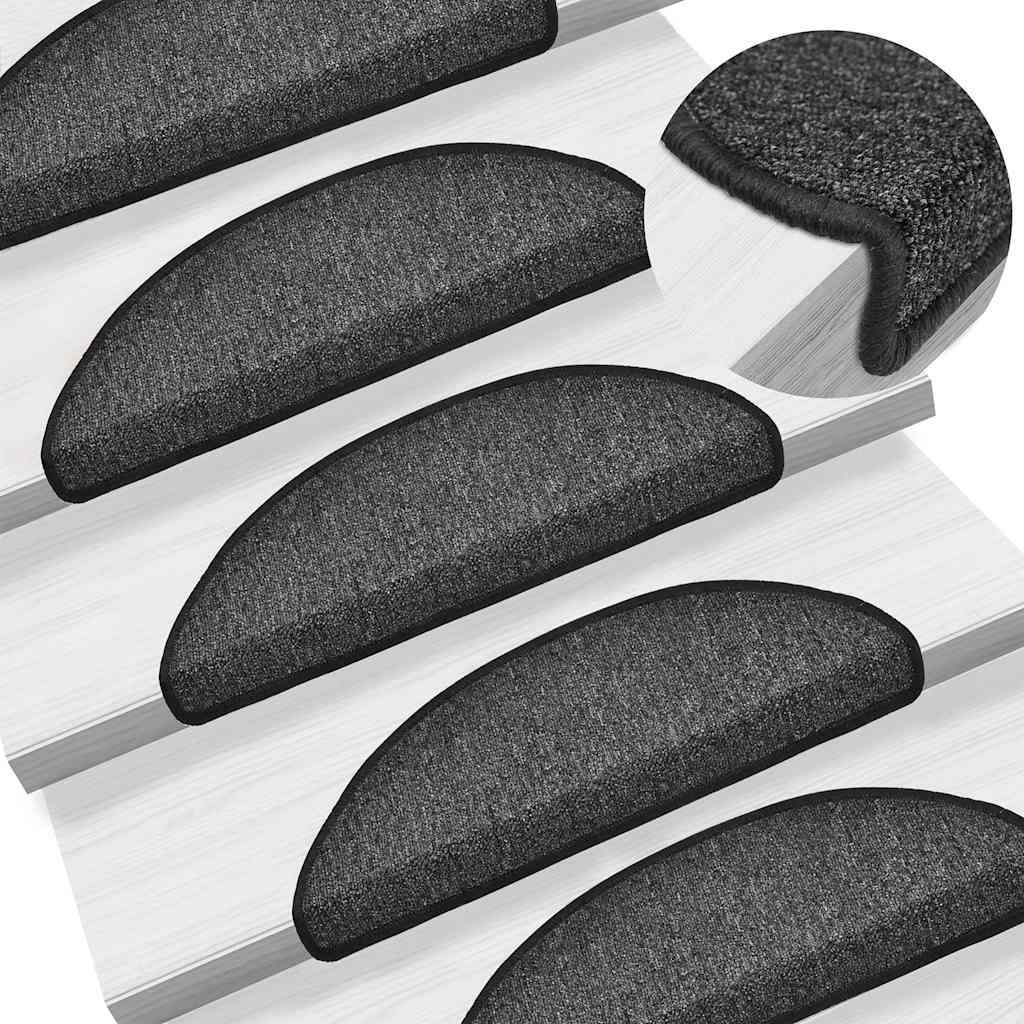 Prostirke za stepenice 30 kom 56x17x3 cm antracit poluokrugle