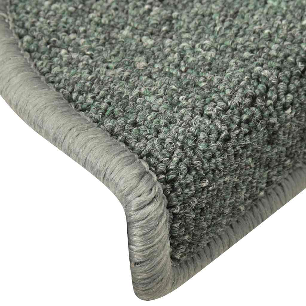 Prostirke za stepenice 30 kom 56x17x3 cm tamnozelene poluokrugle