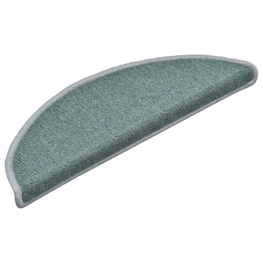 Prostirke za stepenice 30 kom 56x17x3 cm morsko plave poluokrugle