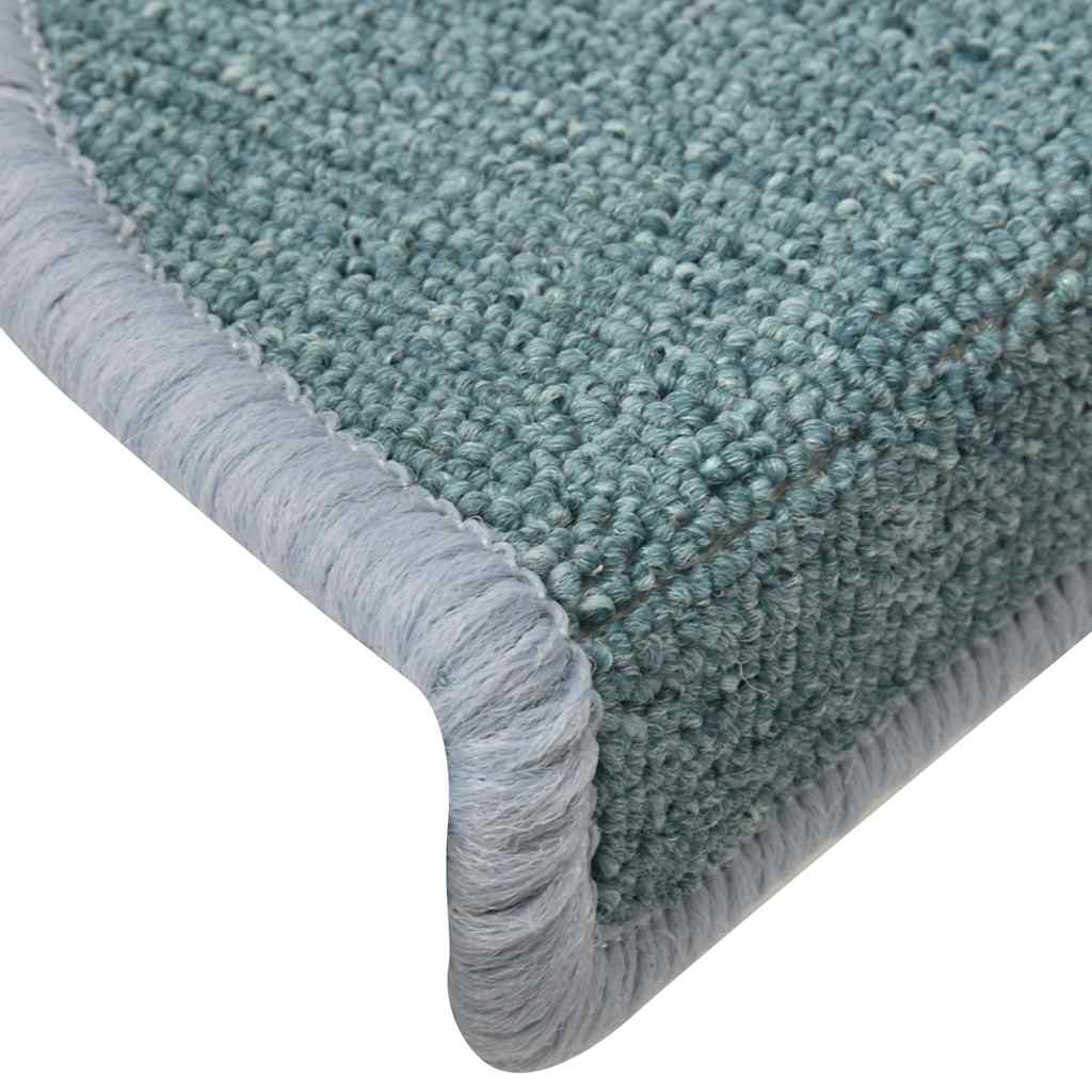 Prostirke za stepenice 30 kom 56x17x3 cm morsko plave poluokrugle