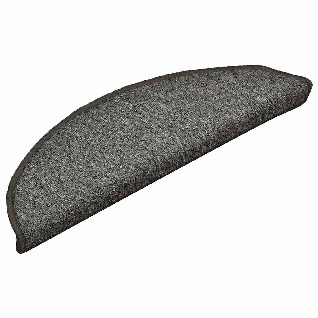 Prostirke za stepenice 30 kom 56x17x3 cm tamno sive poluokrugle