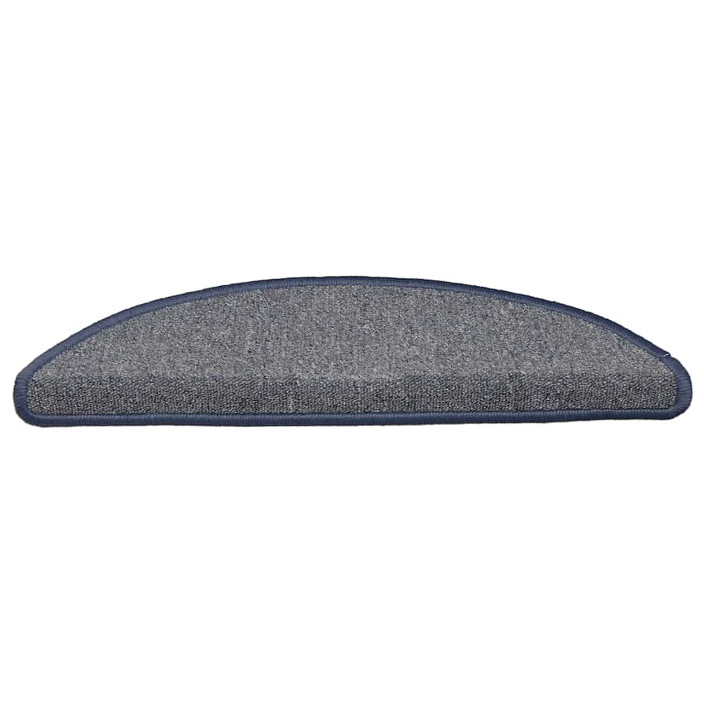 Prostirke za stepenice 30 kom 56x17x3 cm svijetlo sive i plave poluokrugle