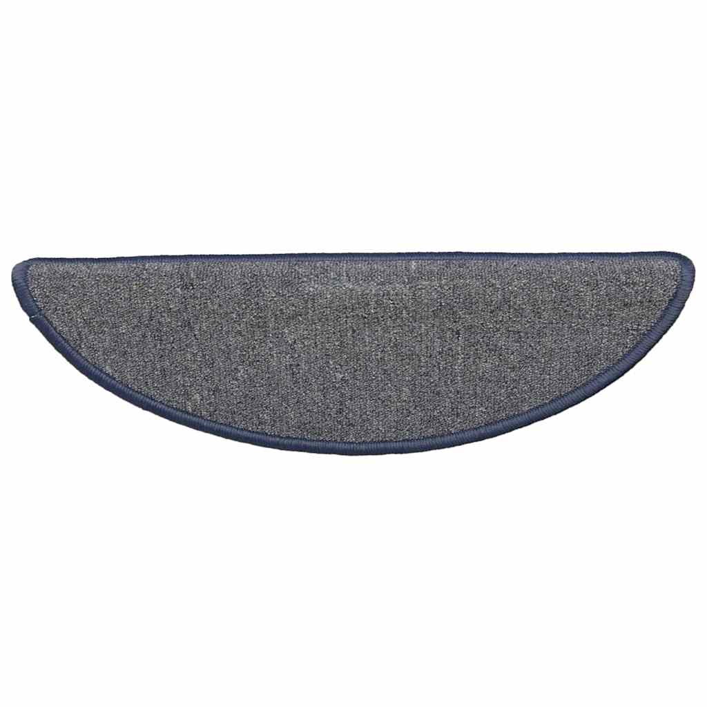 Prostirke za stepenice 30 kom 56x17x3 cm svijetlo sive i plave poluokrugle