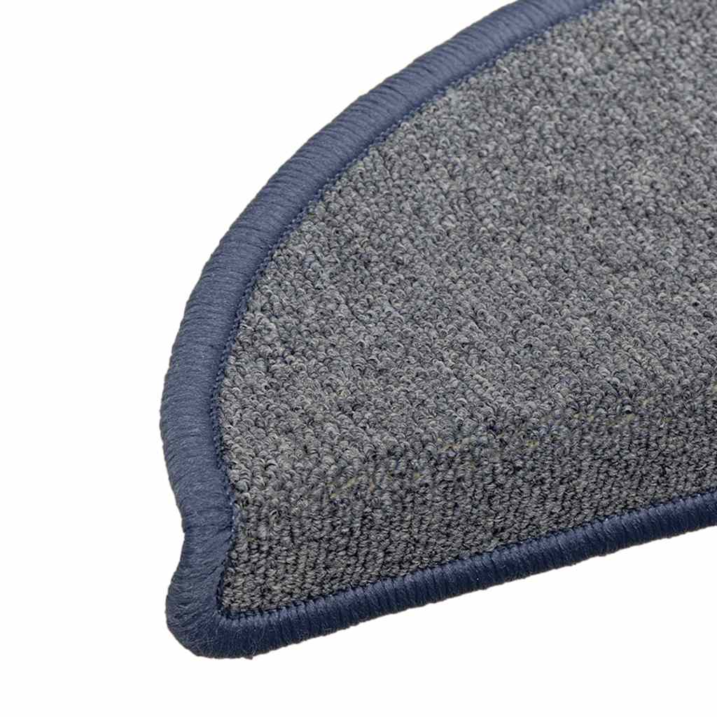 Prostirke za stepenice 30 kom 56x17x3 cm svijetlo sive i plave poluokrugle