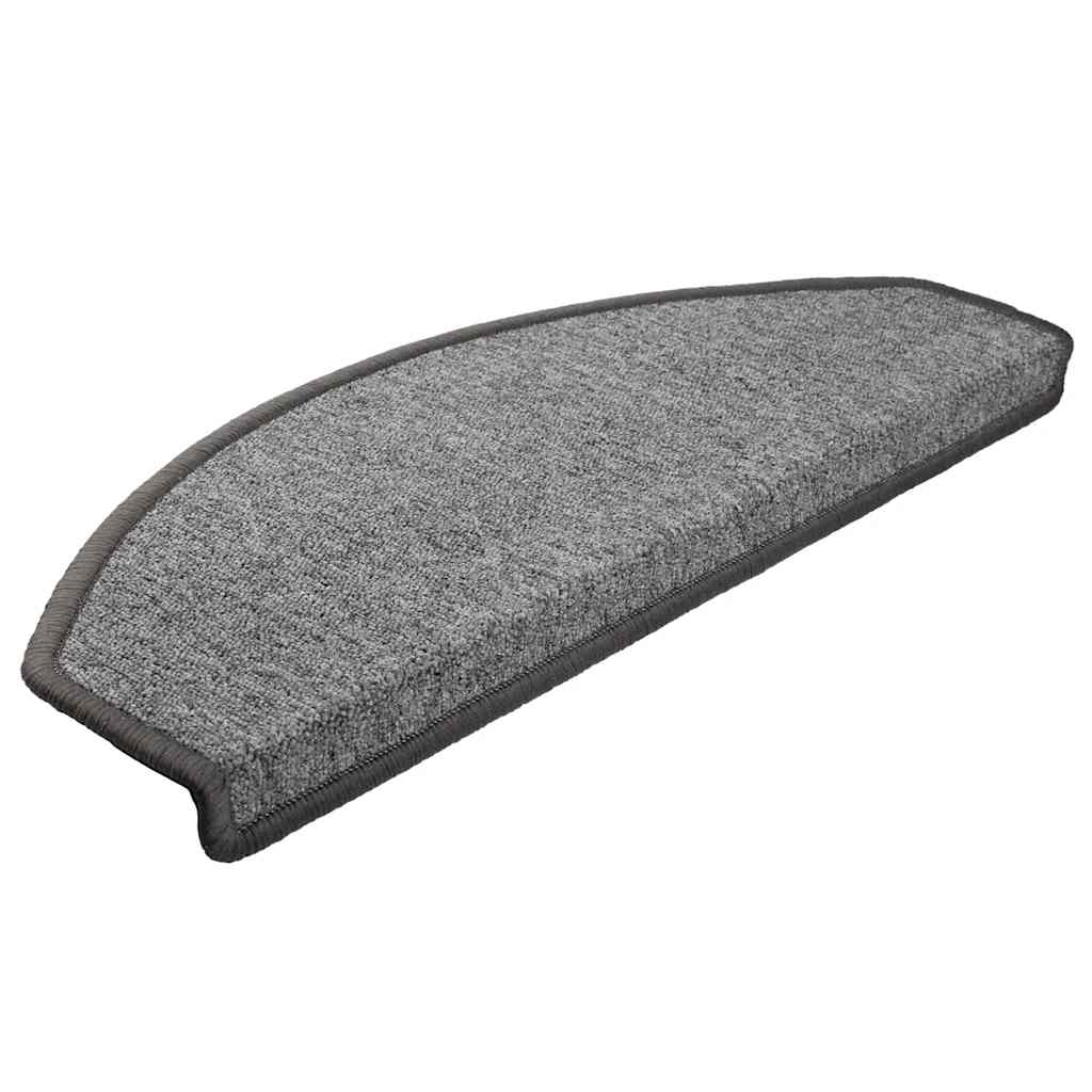 Prostirke za stepenice 30 kom 65x24x4 cm tamno sive poluokrugle velike