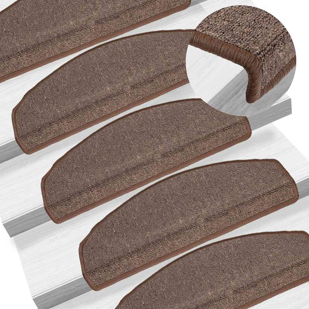 Prostirke za stepenice 30 kom 65x24x4 cm boje kave, poluokrugle, velike