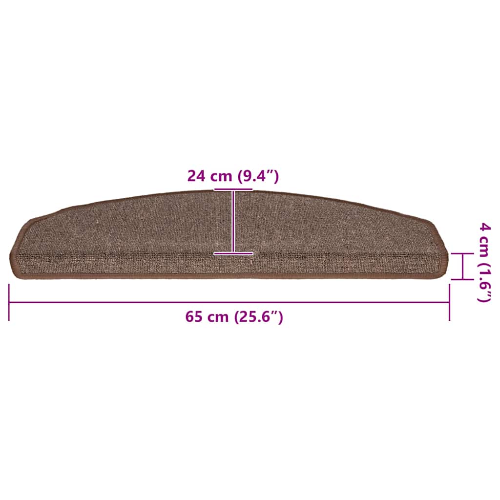 Prostirke za stepenice 30 kom 65x24x4 cm boje kave, poluokrugle, velike
