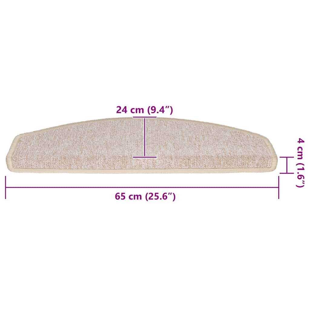 Prostirke za stepenice 30 kom 65x24x4 cm taupe poluokrugle velike