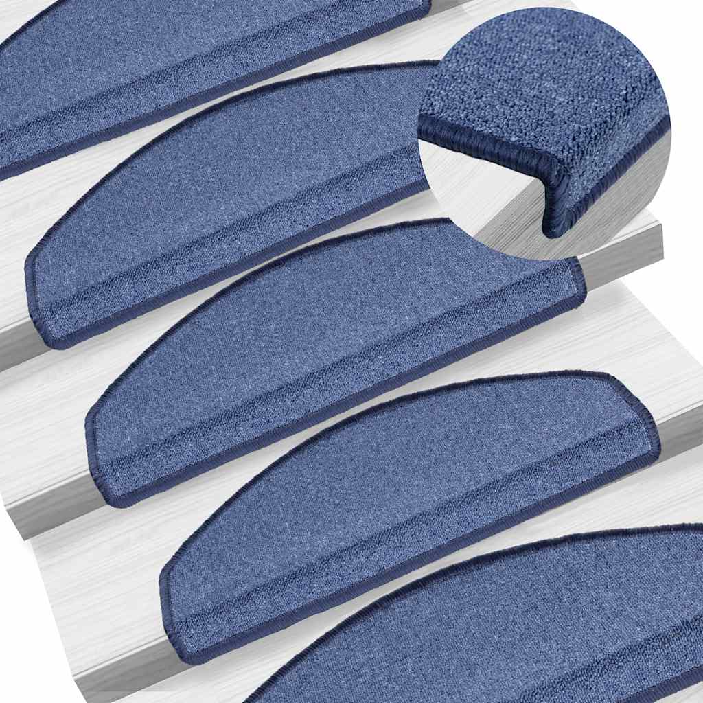 Prostirke za stepenice 30 kom 65x24x4 cm plave poluokrugle velike