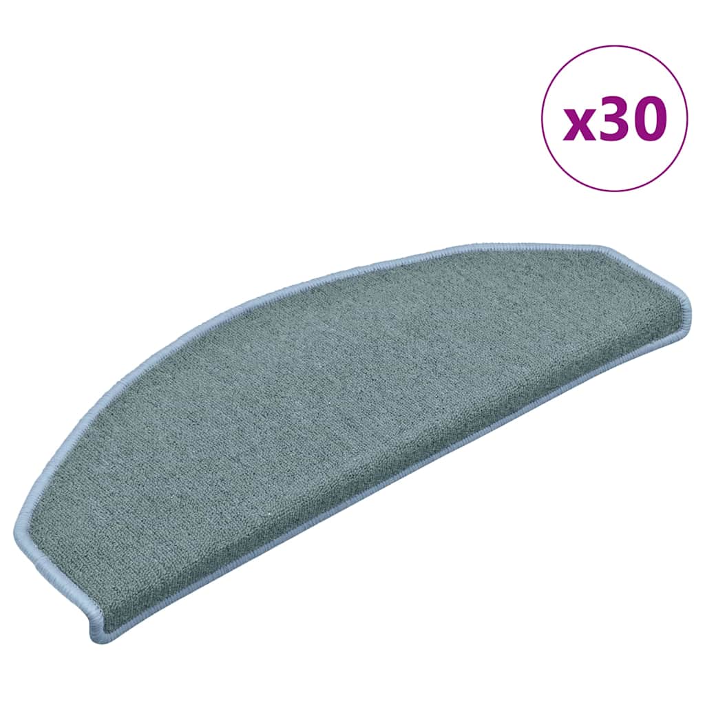 Prostirke za stepenice 30 kom 65x24x4 cm morsko plave poluokrugle velike