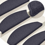Prostirke za stepenice 30 kom 65x24x4 cm tamno sive i plave poluokrugle velike