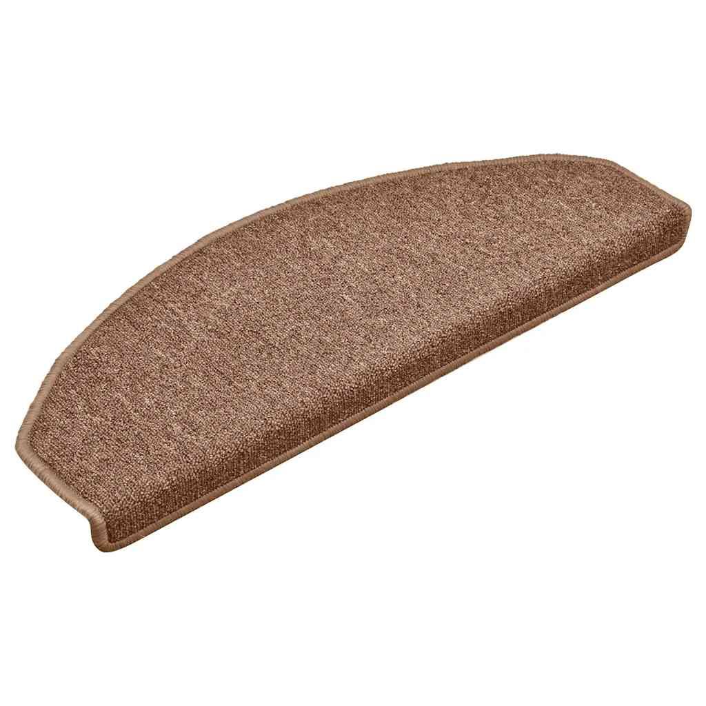 Prostirke za stepenice 30 kom 65x24x4 cm Smeđe poluokrugle velike