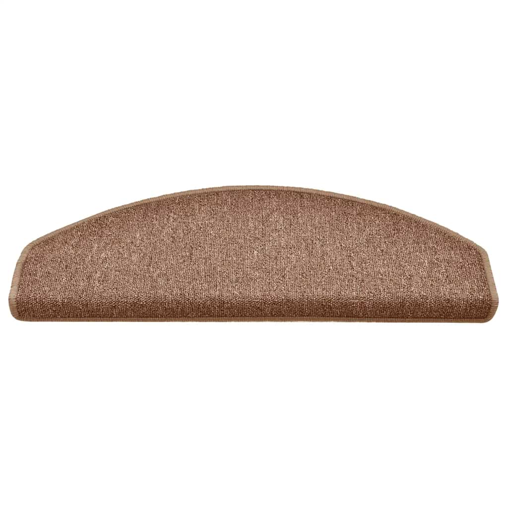 Prostirke za stepenice 30 kom 65x24x4 cm Smeđe poluokrugle velike