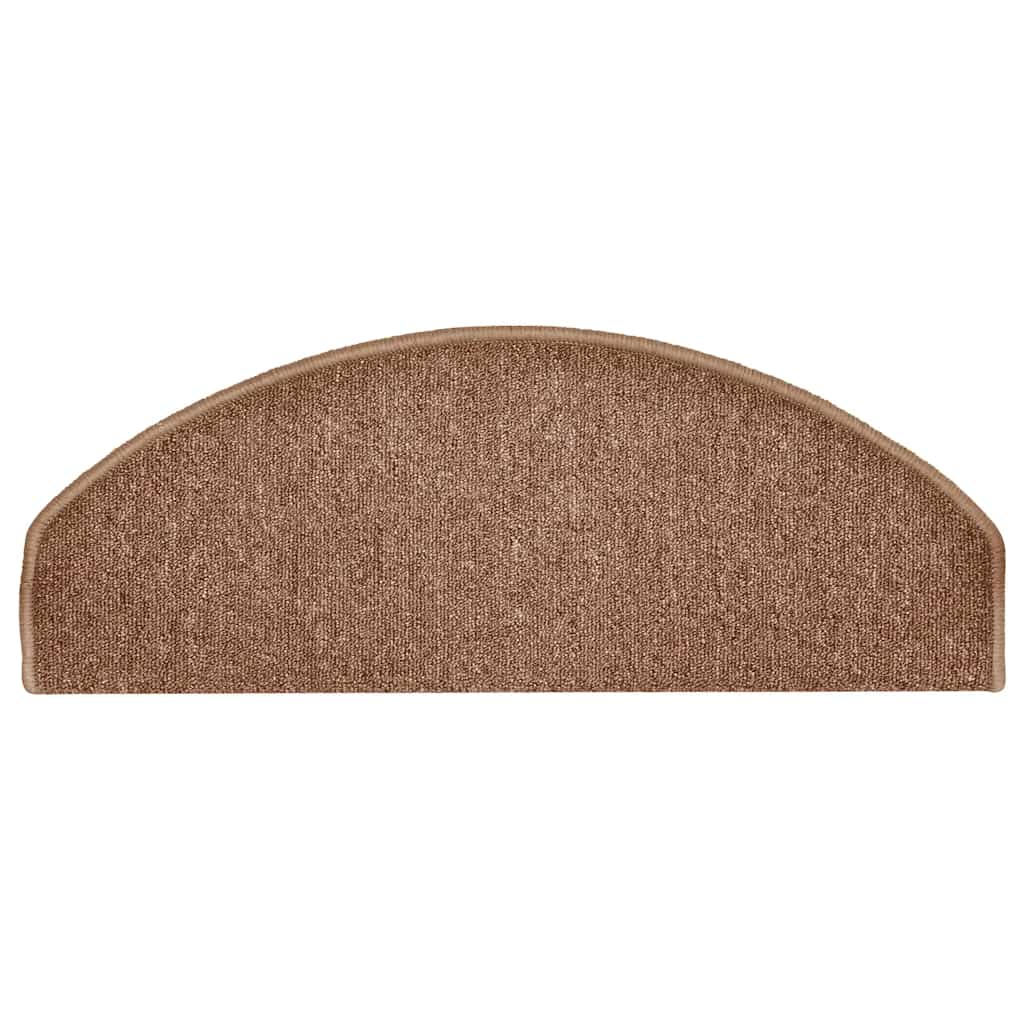 Prostirke za stepenice 30 kom 65x24x4 cm Smeđe poluokrugle velike
