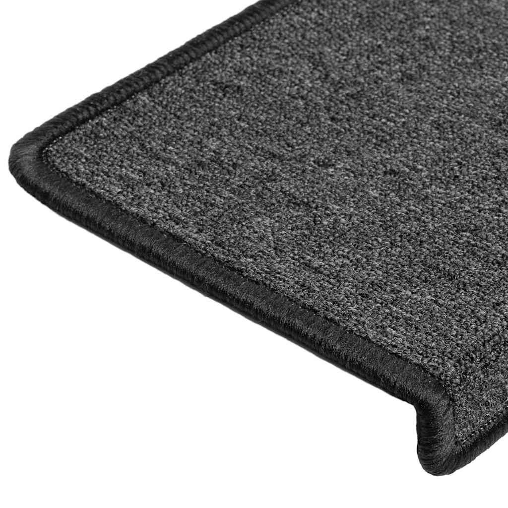 Prostirke za stepenice 30 kom 65x21x4 cm antracit pravokutni rub