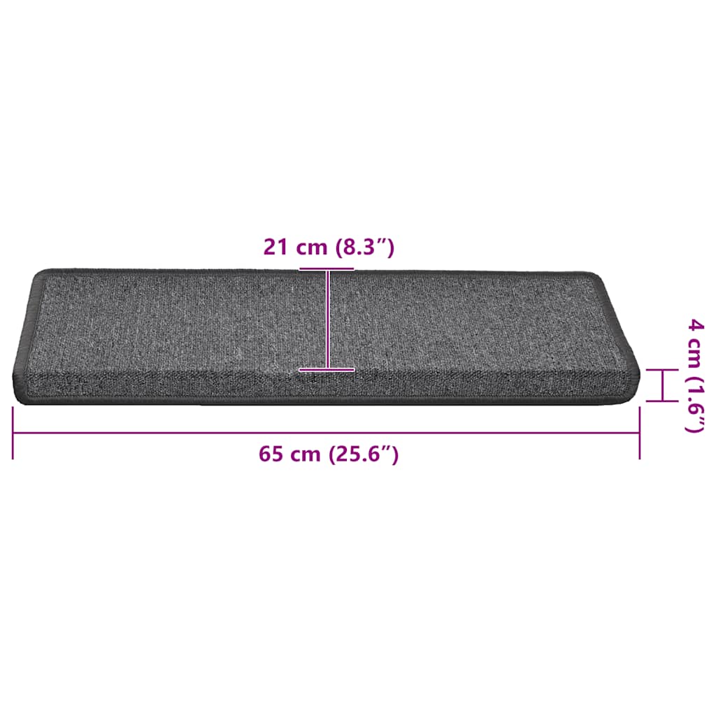 Prostirke za stepenice 30 kom 65x21x4 cm tamno sive pravokutne rubove