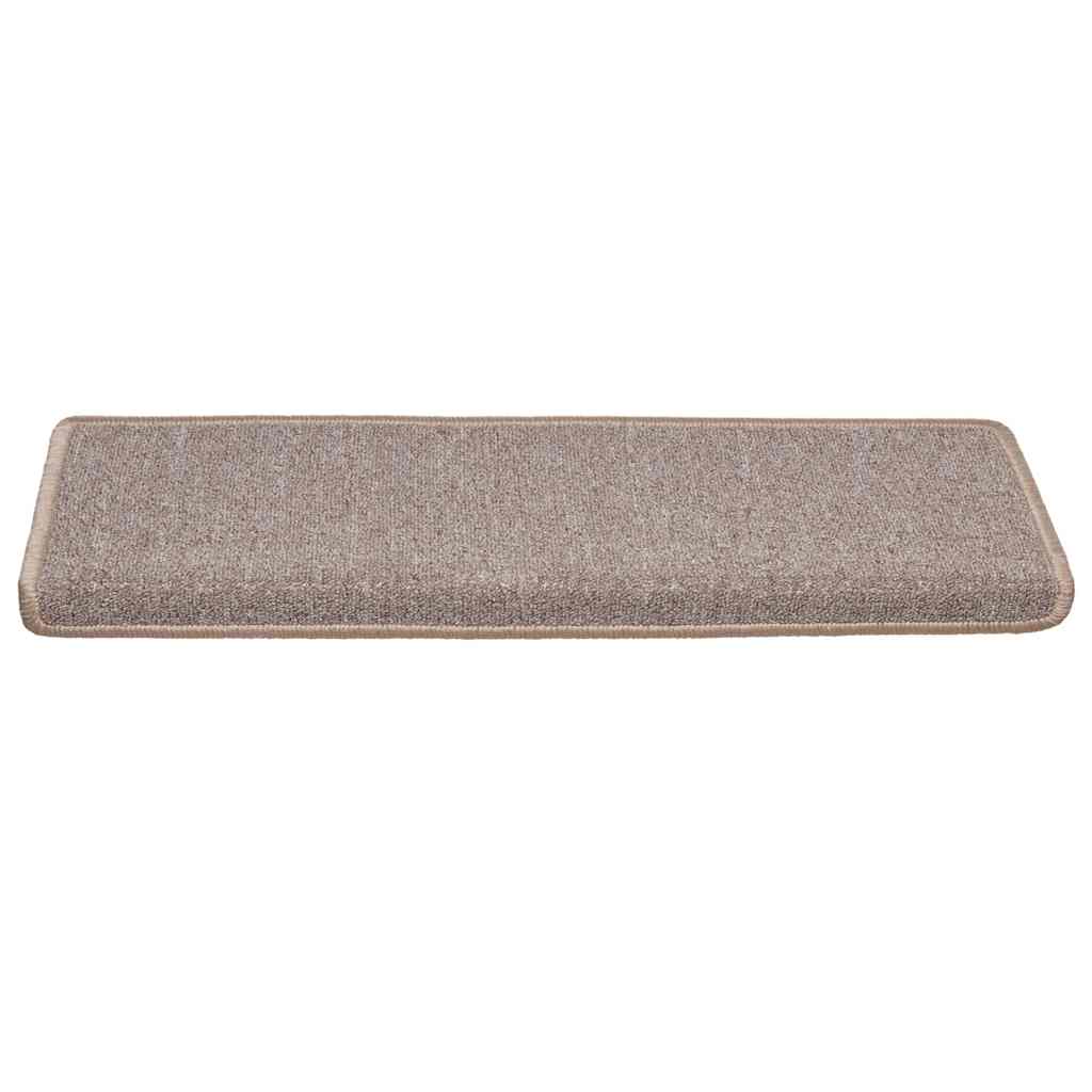 Prostirke za stepenice 30 kom 65x21x4 cm svijetlosmeđe pravokutne rubove