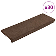 Prostirke za stepenice 30 kom 65x21x4 cm boje kave s pravokutnim rubom