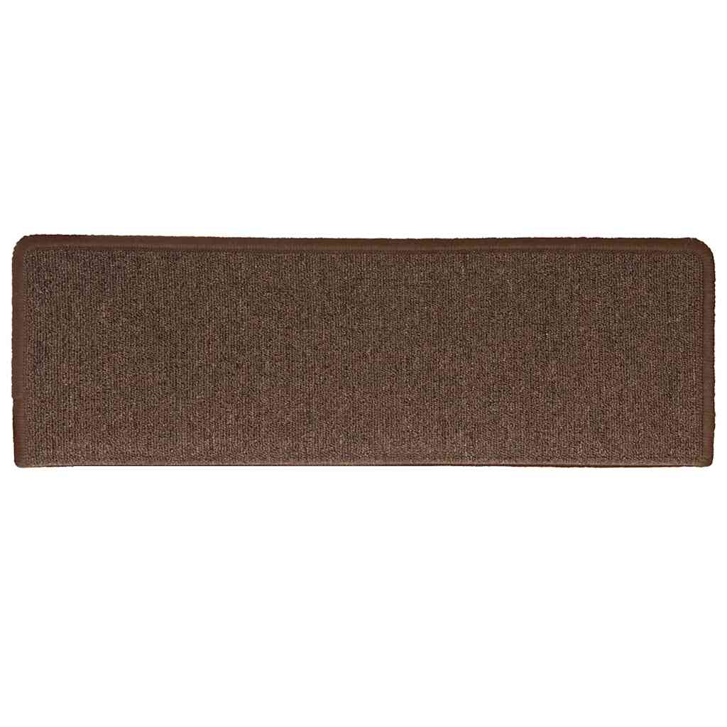 Prostirke za stepenice 30 kom 65x21x4 cm boje kave s pravokutnim rubom