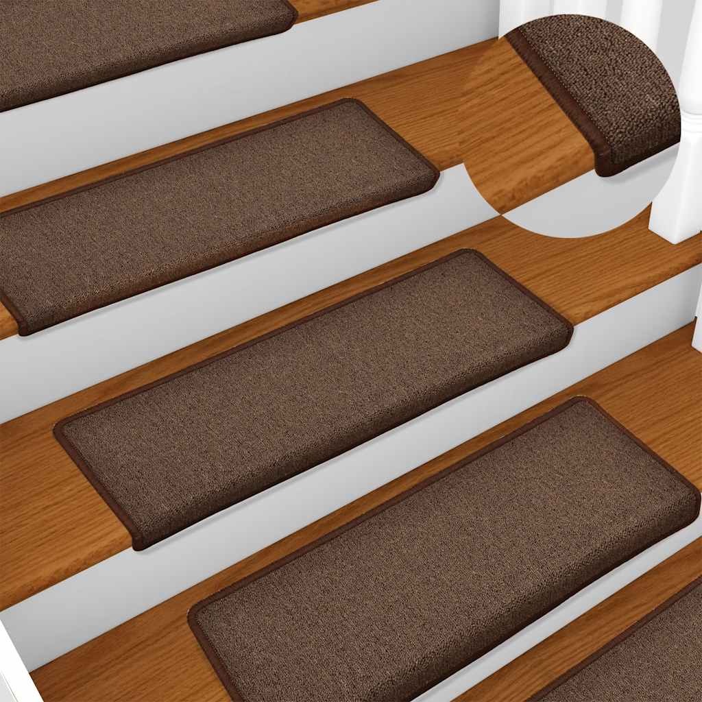 Prostirke za stepenice 30 kom 65x21x4 cm boje kave s pravokutnim rubom
