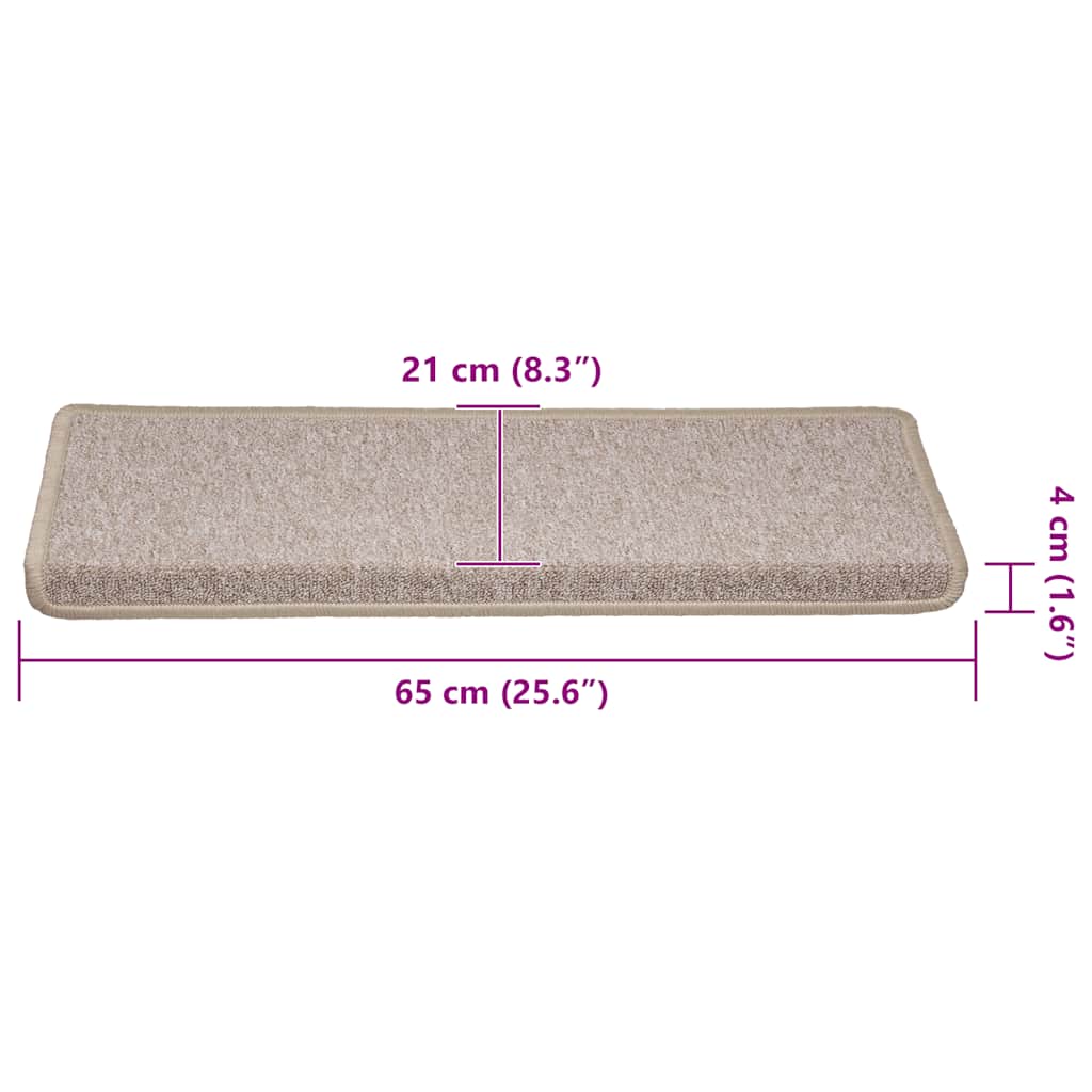 Prostirke za stepenice 30 kom 65x21x4 cm taupe pravokutni rub
