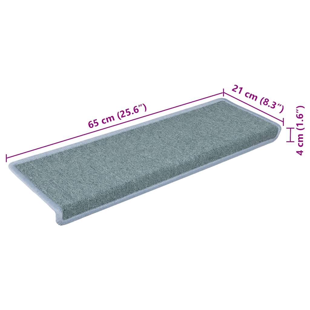 Prostirke za stepenice 30 kom 65x21x4 cm morsko plave pravokutne rubove