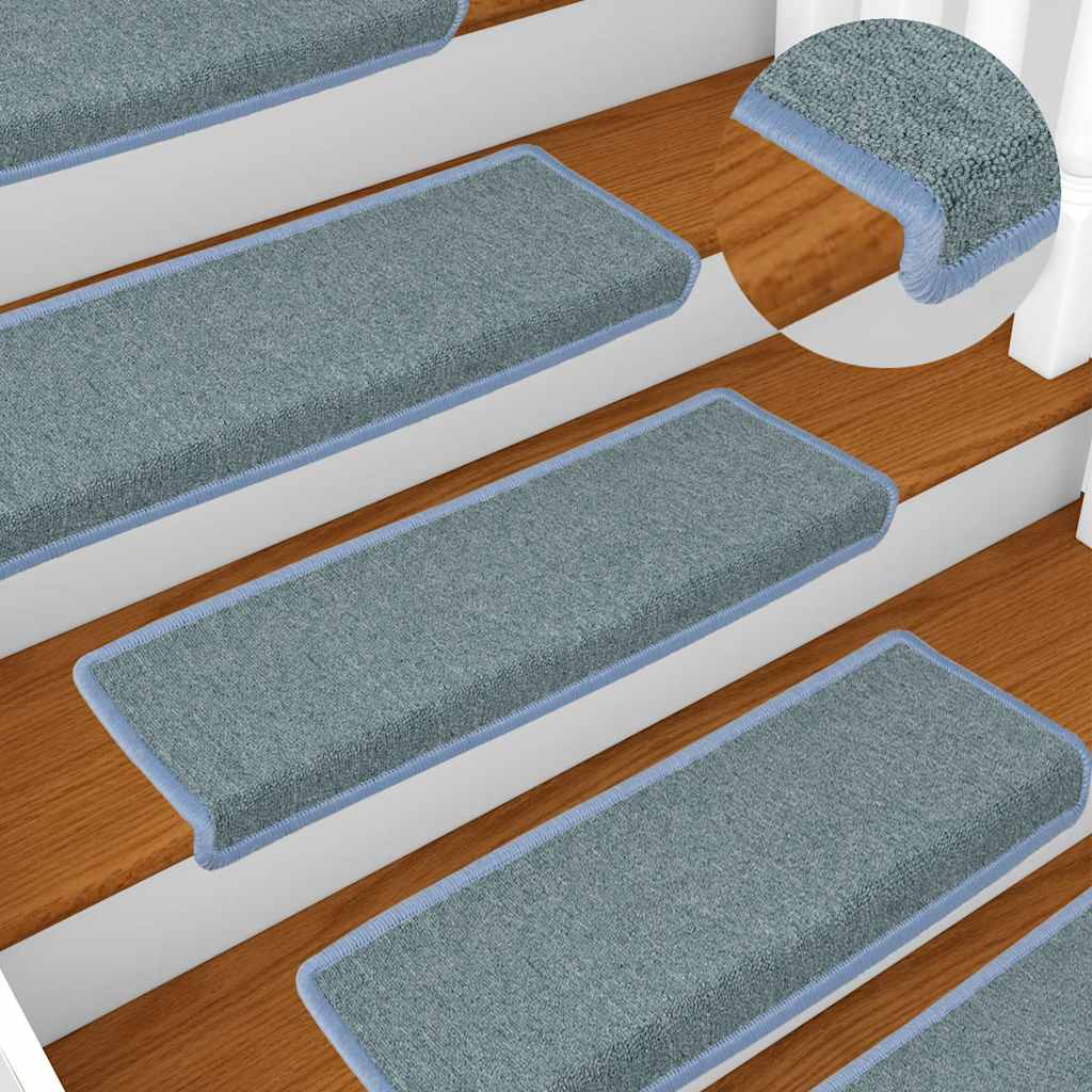 Prostirke za stepenice 30 kom 65x21x4 cm morsko plave pravokutne rubove