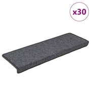 Prostirke za stepenice 30 kom 65x21x4 cm tamno sive pravokutne rubove