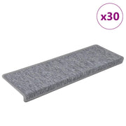 Prostirke za stepenice 30 kom 65x21x4 cm svijetlo sive pravokutne rubove